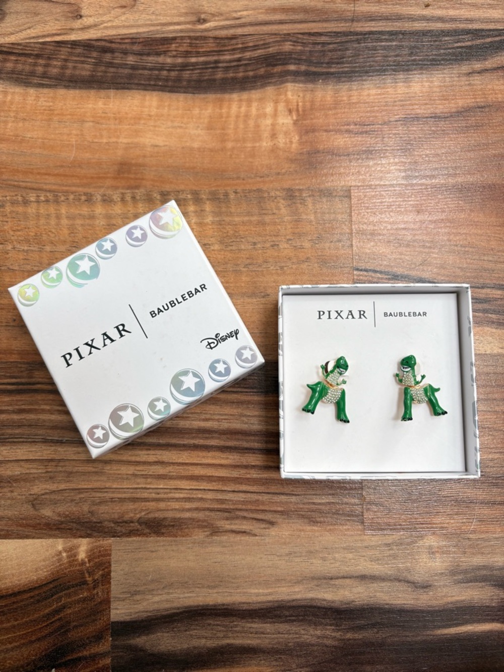 Pixar x BaubleBar Green Rex Dinosaur Earrings NEW